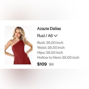 Azazie One-Shoulder Dress in Rust Red